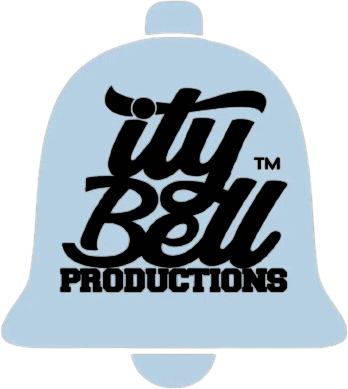 A bell with the city bell productions logo on it.